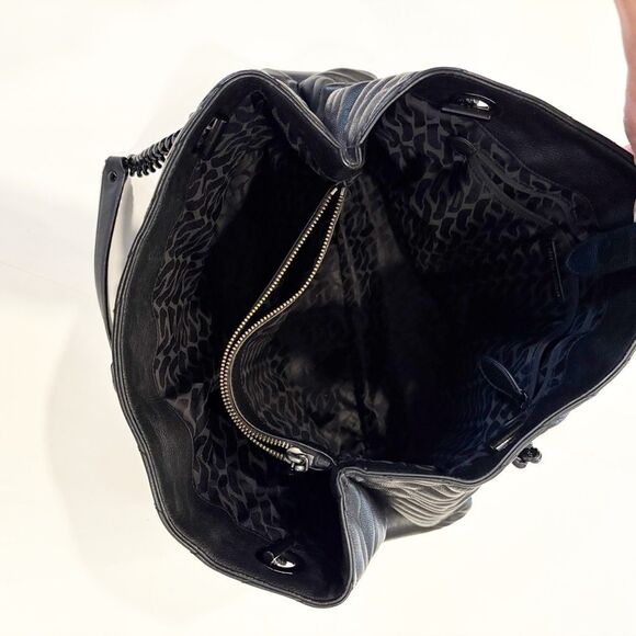 Rebecca Minkoff Edie Chevron Quilted Leather Tote Handbag Black $420.00 - Picture 7 of 11